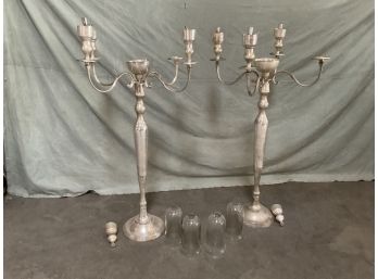 Massive Pair(2) Silver Candelabras 56' (#0098)