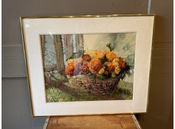 Mid Century Pendre Tucker Mixed Media Flower Basket (#074)