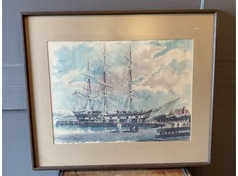 Mid Century Print Charles W. Morgan/ Paul N. Norton Ship ( #077)