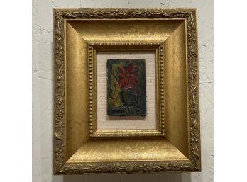 1990 Joe Reno Framed Oil On Masonite Flower Painting (#31)