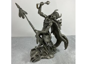 1989 Jim Ponter 'Pawnee Shaman' Pewter  Franklin Mint 1113/4500 (shipping)