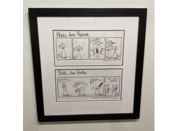 2002 Signed Julie Childers Snowflake Attack And Look Snaps, Black And White Cartoon Print (#56)