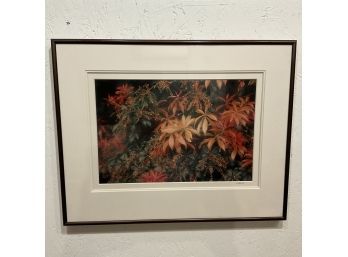 1990 Signed John Hughey Fall Leaves Framed Photography (#53)