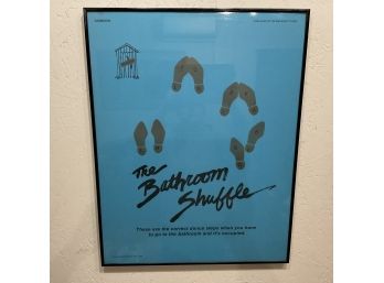 1983 Guindon Blue Bathroom Shuffle Framed Mechanical Lithograph (#51)