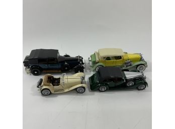 Lot Of 4 Franklin Mint Classic Car Models Die Cast Jaguar, Rolls Royce, Alvis, Duesenberg J (shipping)