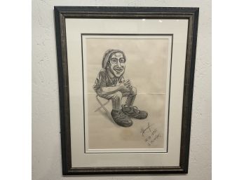 1995 Signed Joel Abbott Framed Graphite Caricature (#9)