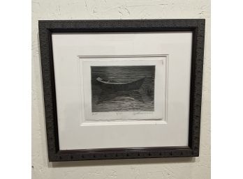 2000 Signed Cynthia Church Boat Etching Framed, Number 2/100 (#16)