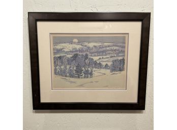 Artisan Signed Soviet Union Framed Silkscreen Landscape Art (#47)