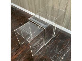 Lot Of 3 MCM Lucite Nesting Tables (No Shipping)