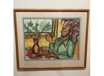 1983 Paul Thompson Portrait Of Trix De Lai (eric Diffner) Framed Pastel On Paper (#29)