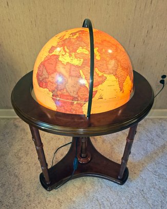Vintage Illuminated Floor Globe