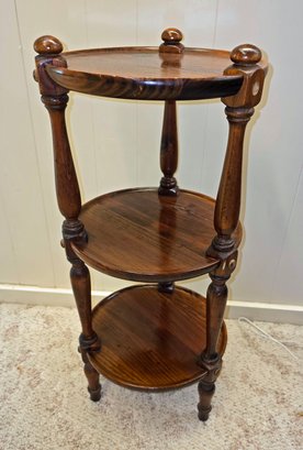 Wood Three-tiered Accent Table