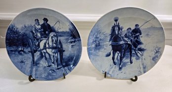 Two Delft Plates With Stands