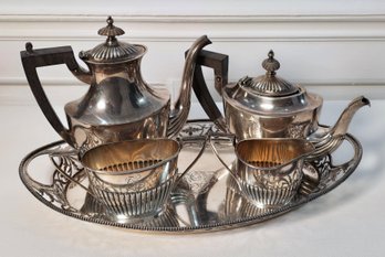 Antique Queen Anne Sterling Silver Coffee/Tea Service Set