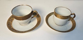 Two Vintage Haviland Limoges Demitasse Cups & Saucers