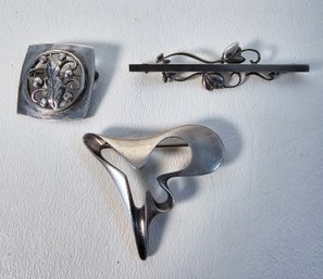 Georg Jensen Sterling Silver Brooches & More