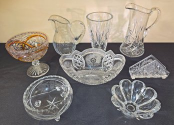 Lot Of Assorted Crystal Tableware & Decorative Items