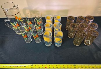 Lot Of Mid Century Barware & Glassware