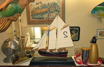 Assorted Lot: Nautical & Barware Items