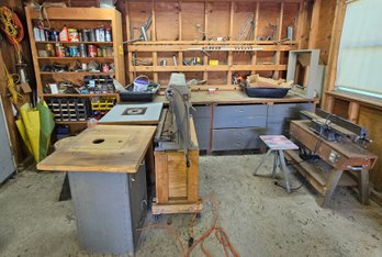 Workshop Contents Lot: Entire Back Garage Area Of Woodworking Workshop