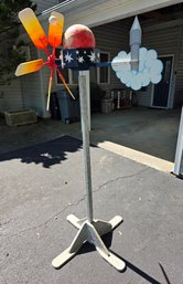 Handcrafted Rocketship To Mars Whirligig