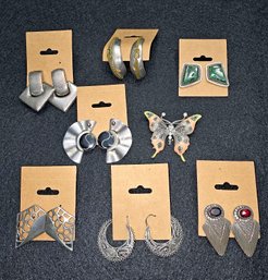 Sterling Silver Jewelry Lot - Earrings & Butterfly Brooch