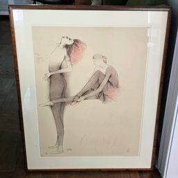 Bruno Bruni 1980 Framed Lithograph Print - Ballerina E Manichino