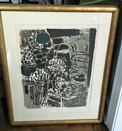 Corneille Framed Mid Century Print - Arbres Et Roches