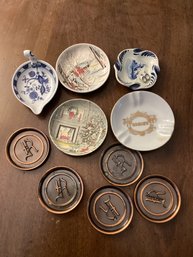 Collection Of Trinket Dishes, Ashtrays, Coasters Incl. Hyde Park