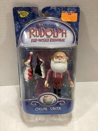 Rudolph Santa Figure On The Card