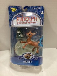 Rudolph The Red Nosed Reindeer Figure On The Card