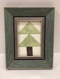 Framed Patchwork Style Christmas Tree Decor