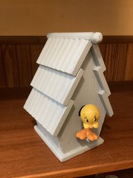 1995 Signed David Polek Tweety Bird Birdhouse