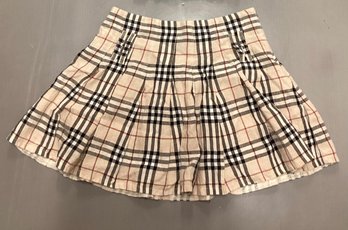 Burberry Pleated Plaid Skirt