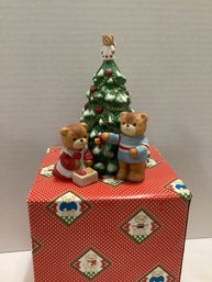 1986 Enesco Teddy Bear Christmas Tree Music Box