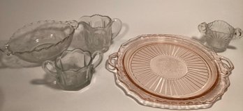 Depression Glass Incl. Large Pink Platter