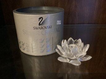 Vintage Swarovski Crystal Lotus Flower Candle Holder