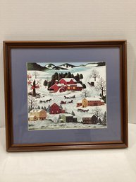 Charles Wysocki Signed Winter Scene Print