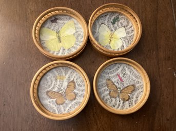 Vintage Pressed Real Butterfly Coasters