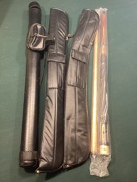 New Players Sport Cue, Hard & Soft Cue Carry Bags