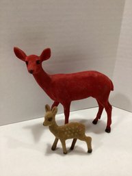 Vintage Flocked Deer