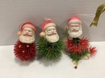 Vintage Plastic Santa Head Decor