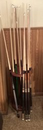 Billiard Cues & Cue Rack