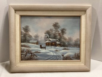 Winter Scene Painting On Canvas