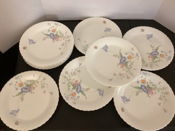 Set Of 12 Vintage Mikasa Japan Something Blue Dinner Plates