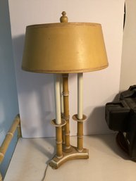 Vintage Yellow Bamboo Detail Lamp