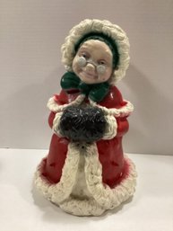 1970s Heavy Ceramic Light Up Mrs. Claus