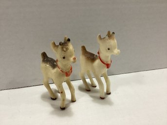 Pair Of Vintage Plastic Rudolph Reindeers