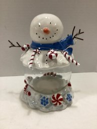 Sonoma Jelly Belly Snowman Candy Bowl