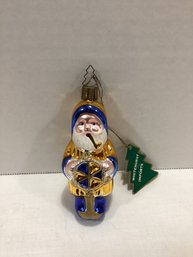 Whitehurst Imports Mouth Blown Glass Figural Santa Ornament With Tag